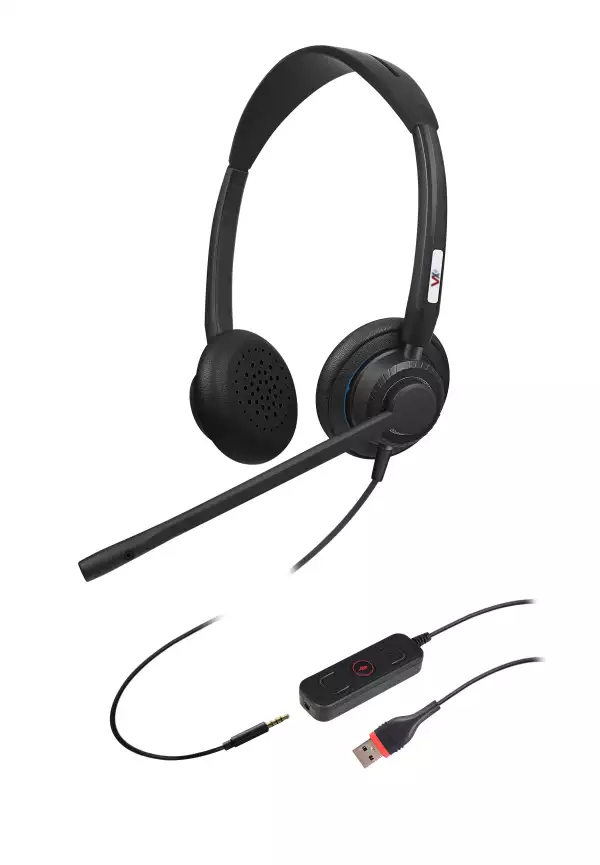 VoiceXpert VXH-700DJ — Проводная USB-гарнитура (USB-A, регулировка громкости, Mute, 2 динамика), аналог Plantronics BlackWire C3225